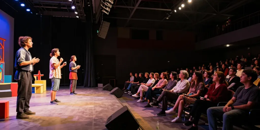 Engaging theatre performance scene highlighting rokok88 login to cultural narratives and audience experience.